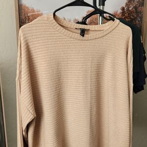 Forever 21 Tan Ribbed Knit Top